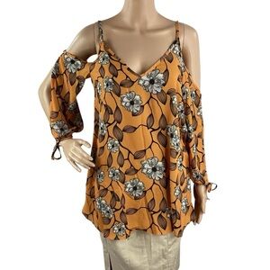 Wet Swimwear Marrakesh Mia Roper Floral Cold Shoulder Cover-Up XS Marigold